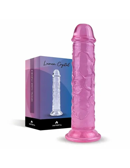 Consolador violeta lumen crystal de tpe flexible con ventosa 16 cm | Infarta toys | Dildos macizos