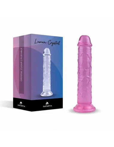 Consolador violeta lumen crystal de tpe flexible con ventosa 16 cm | Infarta toys | Dildos macizos