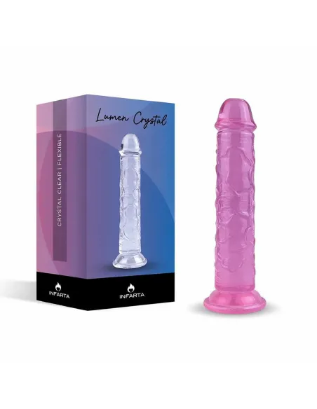 Consolador violeta lumen crystal de tpe flexible con ventosa 16 cm | Infarta toys | Dildos macizos