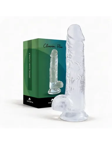 Consolador transparente clearon flex de tpe flexible con ventosa 21 cm | Infarta toys | Realísticos