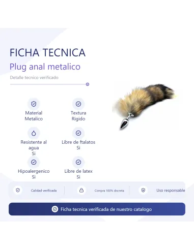 Plug anal metalico con cola zorrito medium 400x32mm | Infarta toys | Garage: unidades en ¡liquidación!