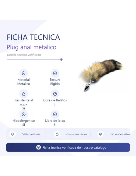 Plug anal metalico con cola zorrito medium 400x32mm | Infarta toys | Garage: unidades en ¡liquidación!