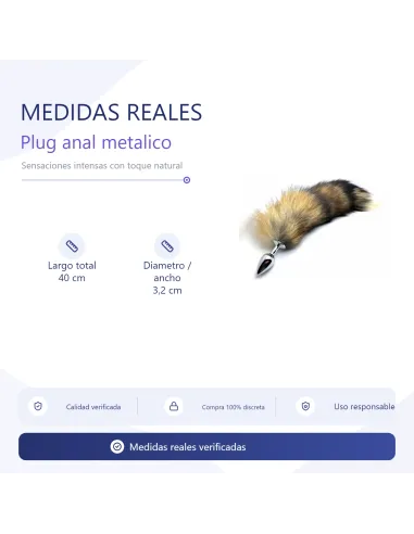 Plug anal metalico con cola zorrito medium 400x32mm | Infarta toys | Garage: unidades en ¡liquidación!