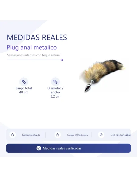 Plug anal metalico con cola zorrito medium 400x32mm | Infarta toys | Garage: unidades en ¡liquidación!