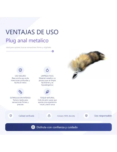 Plug anal metalico con cola zorrito medium 400x32mm | Infarta toys | Garage: unidades en ¡liquidación!