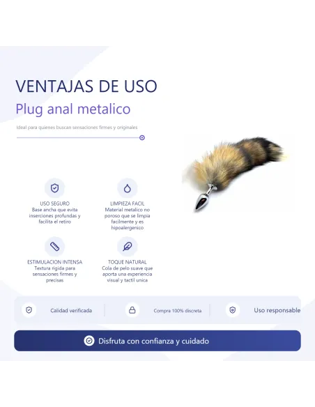 Plug anal metalico con cola zorrito medium 400x32mm | Infarta toys | Garage: unidades en ¡liquidación!