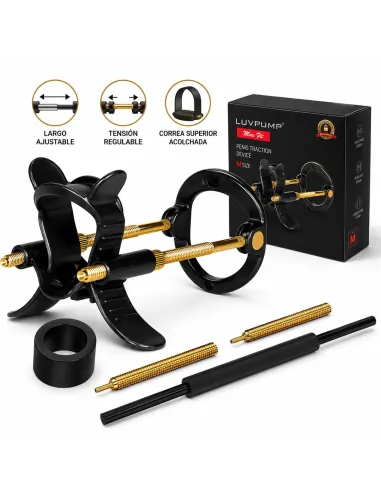 Extensor de pene hybrid realov talle m negro con correa de silicona | Realov | Fundas y extensiones