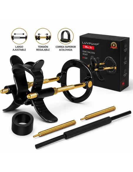 Extensor de pene hybrid realov talle m negro con correa de silicona | Realov | Fundas y extensiones