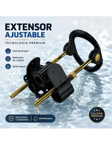 Extensor de pene hybrid realov talle m negro con correa de silicona | Realov | Fundas y extensiones