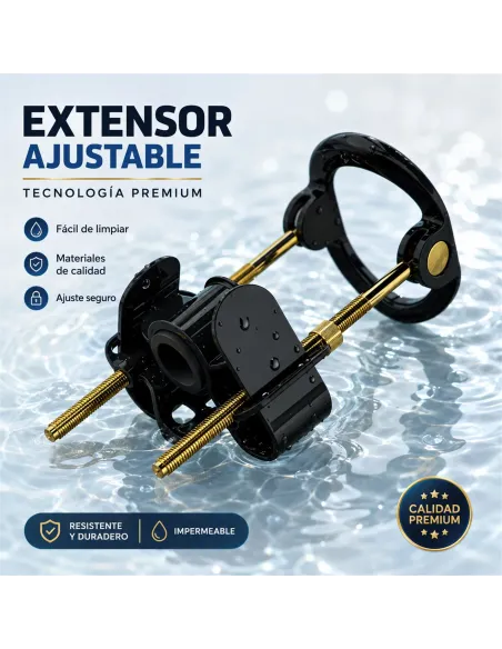 Extensor de pene hybrid realov talle m negro con correa de silicona | Realov | Fundas y extensiones