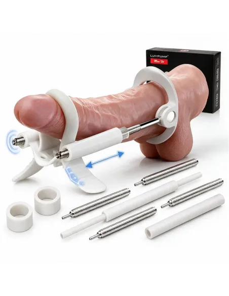 Extensor de pene luxury realov talle m blanco con kit de barras | Realov | Erectores y bombas de vacio