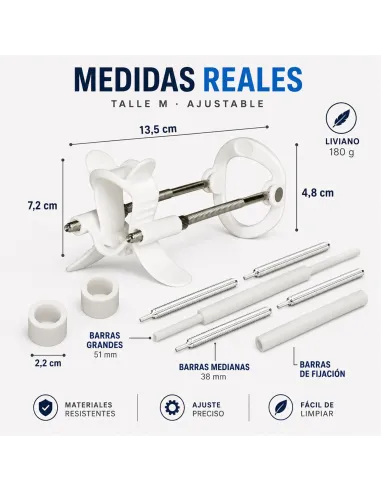 Extensor de pene luxury realov talle m blanco con kit de barras | Realov | Erectores y bombas de vacio