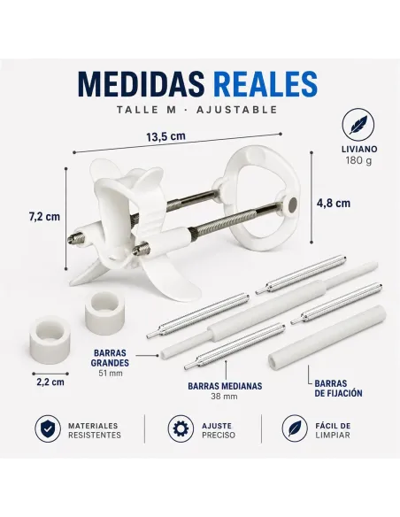 Extensor de pene luxury realov talle m blanco con kit de barras | Realov | Erectores y bombas de vacio