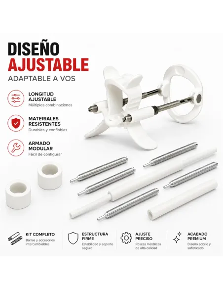 Extensor de pene luxury realov talle m blanco con kit de barras | Realov | Erectores y bombas de vacio