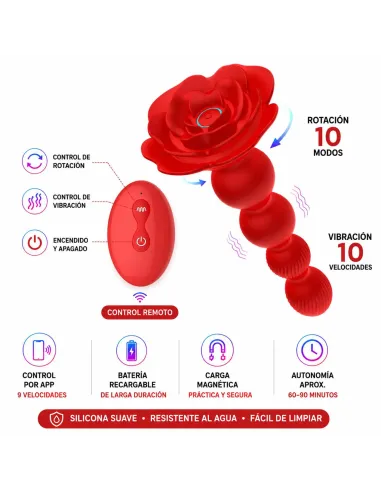 Plug anal vibrante y giratorio rosaline secwell con control remoto y app | Secwell | Vibradores