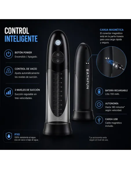 Bomba de vacío sumergible automática bathfun deepsea con display | Realov | Erectores y bombas de vacio