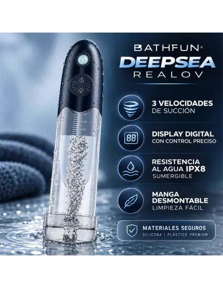 Bomba de vacío sumergible y masturbador bathfun deepsea | Realov | Erectores y bombas de vacio