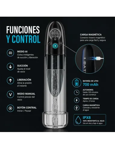 Bomba de vacío sumergible inteligente y masturbador bathfun pro deepsea | Realov | Erectores y bombas de vacio