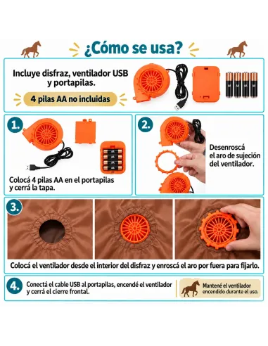 Disfraz de caballo inflable fiestas 150-190cm | Infarta toys | Disfraces para fiestas