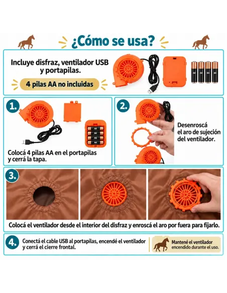 Disfraz de caballo inflable fiestas 150-190cm | Infarta toys | Disfraces para fiestas
