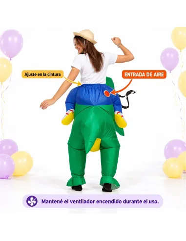Disfraz de dinosaurio verde inflable fiestas 150-190cm | Infarta toys | Disfraces para fiestas