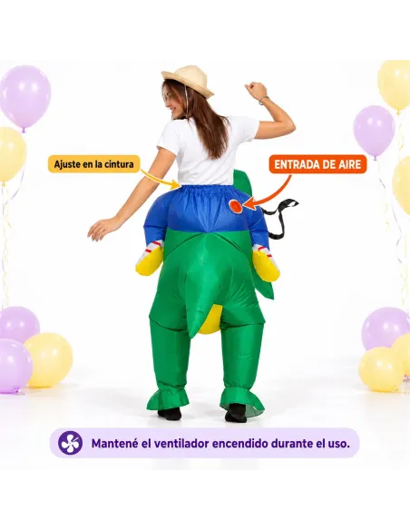 Disfraz de dinosaurio verde inflable fiestas 150-190cm | Infarta toys | Disfraces para fiestas