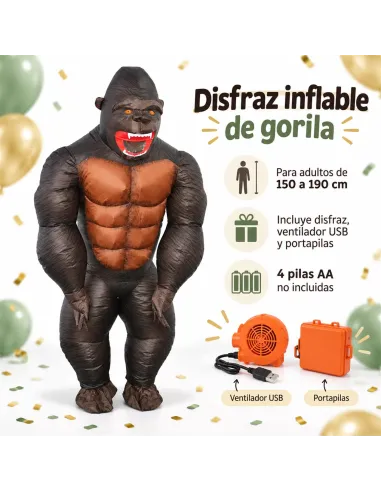 Disfraz de king kong inflable fiestas 150-190cm | Infarta toys | Disfraces para fiestas