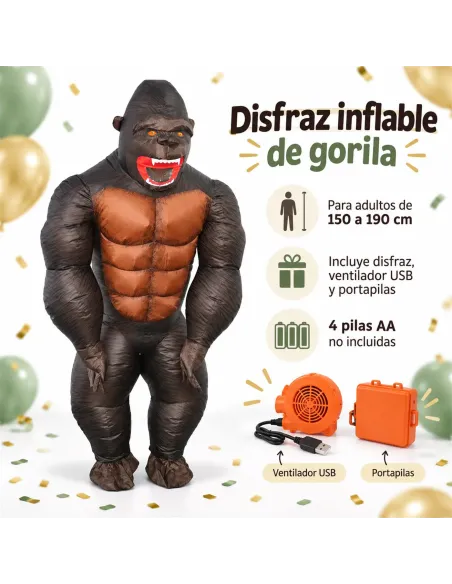 Disfraz de king kong inflable fiestas 150-190cm | Infarta toys | Disfraces para fiestas