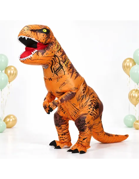 Disfraz de t-rex naranja inflable fiestas 150-190cm | Infarta toys | Disfraces para fiestas