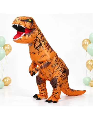 Disfraz de t-rex naranja inflable fiestas 150-190cm | Infarta toys | Disfraces para fiestas