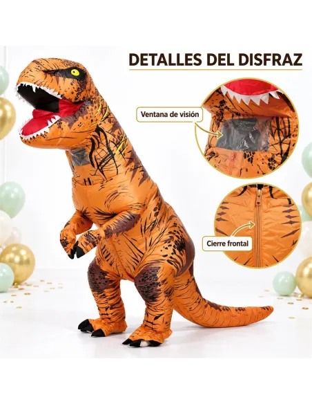 Disfraz de t-rex naranja inflable fiestas 150-190cm | Infarta toys | Disfraces para fiestas