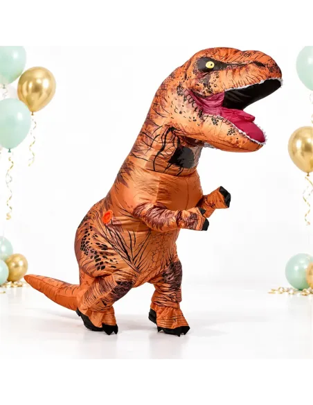 Disfraz de t-rex naranja inflable fiestas 150-190cm | Infarta toys | Disfraces para fiestas