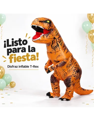 Disfraz de t-rex naranja inflable fiestas 150-190cm | Infarta toys | Disfraces para fiestas