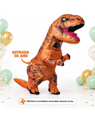 Disfraz de t-rex naranja inflable fiestas 150-190cm | Infarta toys | Disfraces para fiestas