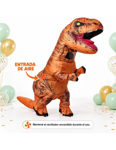 Disfraz de t-rex naranja inflable fiestas 150-190cm | Infarta toys | Disfraces para fiestas