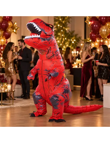 Disfraz de t-rex rojo inflable fiestas 150-190cm | Infarta toys | Disfraces para fiestas