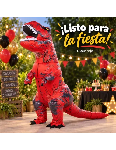 Disfraz de t-rex rojo inflable fiestas 150-190cm | Infarta toys | Disfraces para fiestas