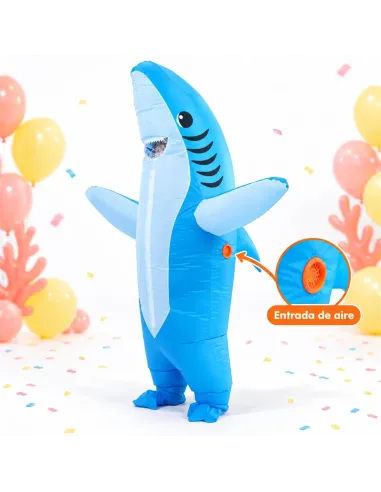 Disfraz de tiburon azul inflable fiestas 150-190cm | Infarta toys | Disfraces para fiestas