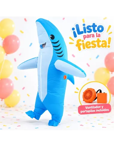Disfraz de tiburon azul inflable fiestas 150-190cm | Infarta toys | Disfraces para fiestas