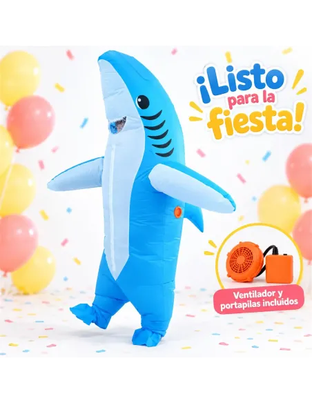 Disfraz de tiburon azul inflable fiestas 150-190cm | Infarta toys | Disfraces para fiestas
