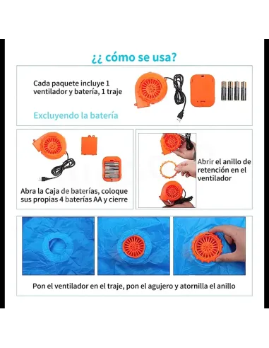 Disfraz de tiburon azul inflable fiestas 150-190cm | Infarta toys | Disfraces para fiestas