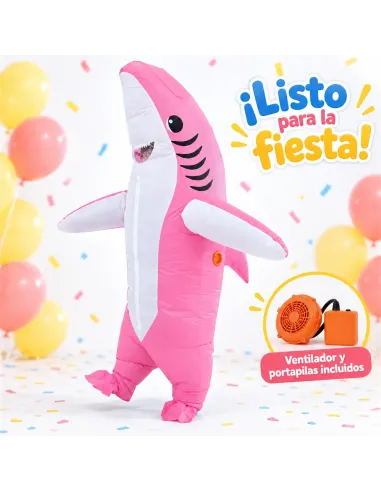 Disfraz de tiburon rosa inflable fiestas 150-190cm | Infarta toys | Disfraces para fiestas
