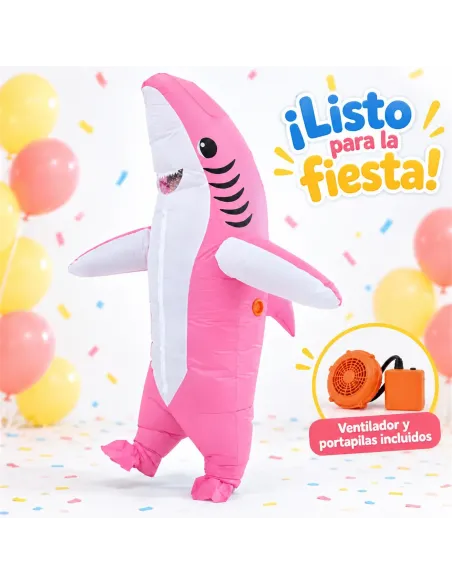 Disfraz de tiburon rosa inflable fiestas 150-190cm | Infarta toys | Disfraces para fiestas