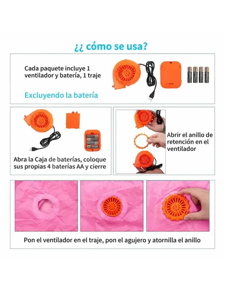 Disfraz de tiburon rosa inflable fiestas 150-190cm | Infarta toys | Disfraces para fiestas