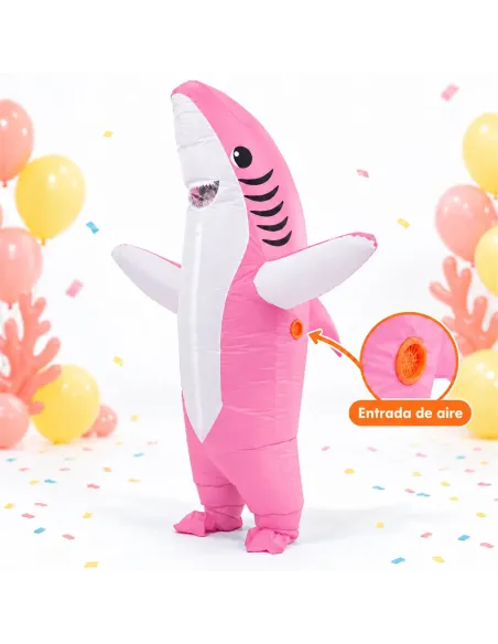 Disfraz de tiburon rosa inflable fiestas 150-190cm | Infarta toys | Disfraces para fiestas