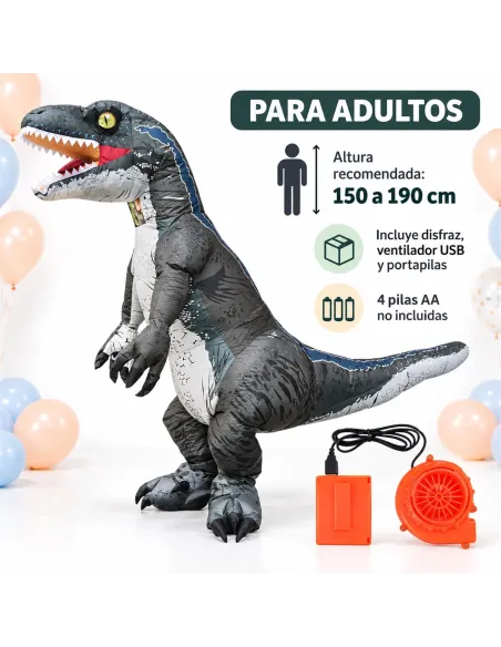 Disfraz de velociraptor inflable fiestas 150-190cm | Infarta toys | Disfraces para fiestas
