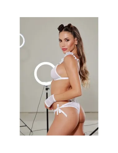 Gianna - conjunto triangulo plumeti con mitones blanco talle 95 | Mordisco | Conjuntos