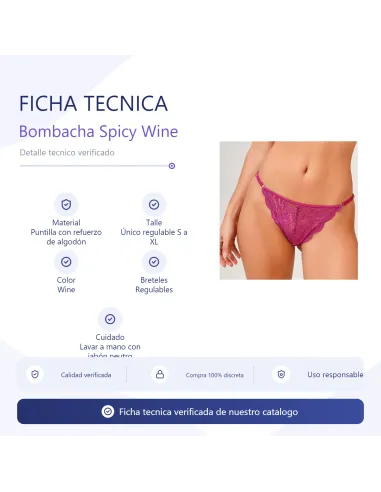 Bombacha spicy wine talle único - by sexitive | Sexitive | Tangas cola less