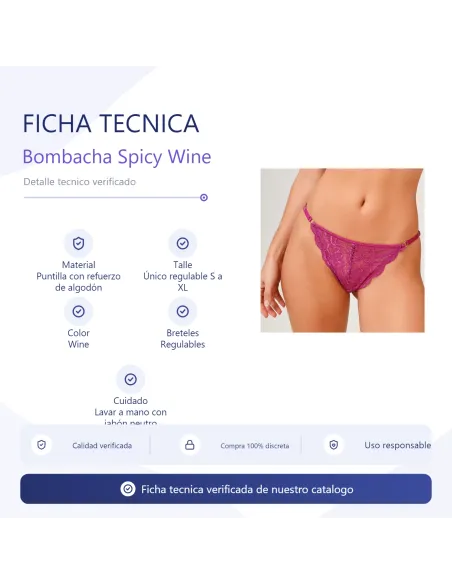 Bombacha spicy wine talle único - by sexitive | Sexitive | Tangas cola less
