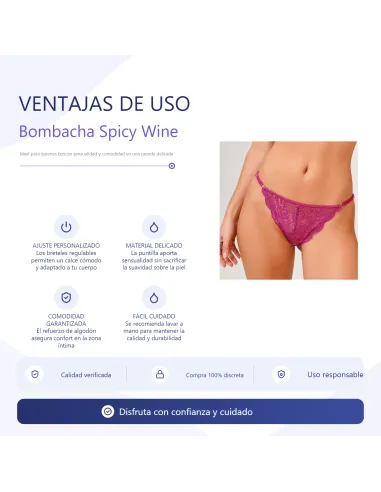 Bombacha spicy wine talle único - by sexitive | Sexitive | Tangas cola less